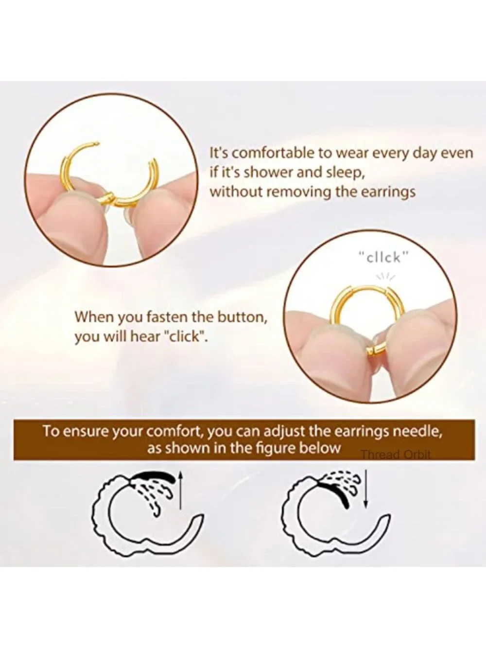 316L Surgical Stainless Steel Huggie Hoop Earrings Set - Hypoallergenic